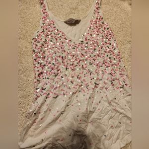 Multi Colored Sequence v neck tank top size xs